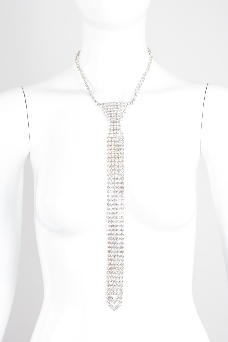 Rhinestone Necktie Vintage Necklace
