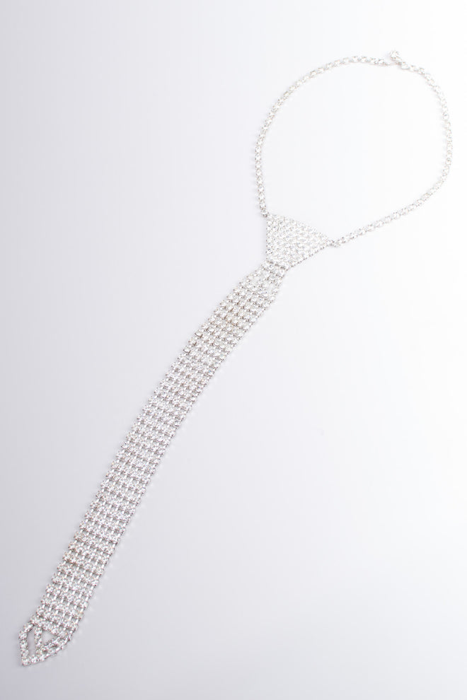 Rhinestone Necktie Vintage Necklace