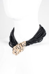 Ciner Beaded Crouching Tiger Collar Choker Necklace