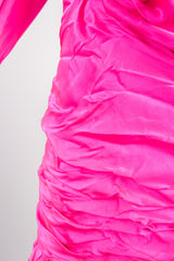 Emanuel Ungaro Parallèle Florescent Hot Pink Gathered Mini Dress