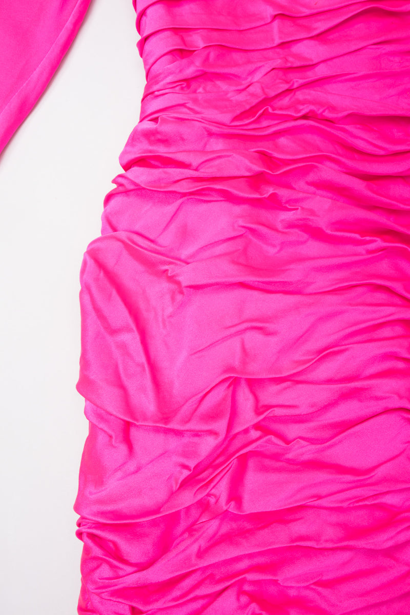 Emanuel Ungaro Parallèle Florescent Hot Pink Gathered Mini Dress