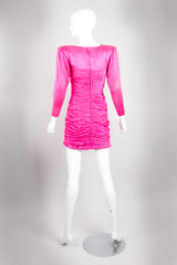 Emanuel Ungaro Parallèle Florescent Hot Pink Gathered Mini Dress