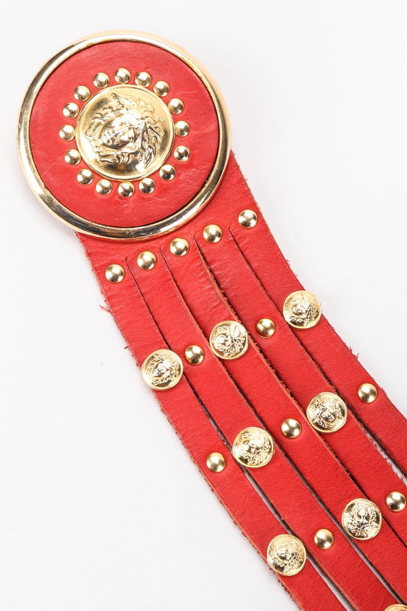 Recess Los Angeles Vintage Nitanova Medusa Medallion Leather Contour Strip Belt