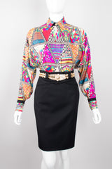 Gianni Versace Mixed Print Silk Shirt