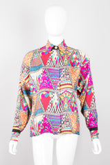 Gianni Versace Mixed Print Silk Shirt