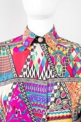 Gianni Versace Mixed Print Silk Shirt