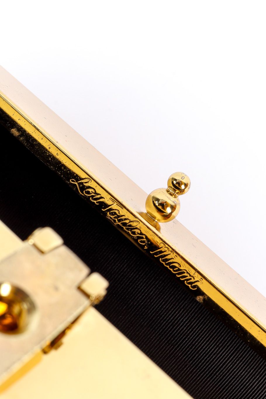 Lou Taylor gold frame box purse designer signature @recessla