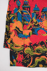 Yves Saint Laurent YSL Silk Mongolian Print Dress