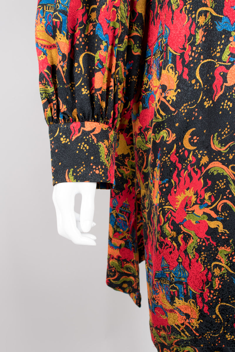 Yves Saint Laurent YSL Silk Mongolian Print Dress